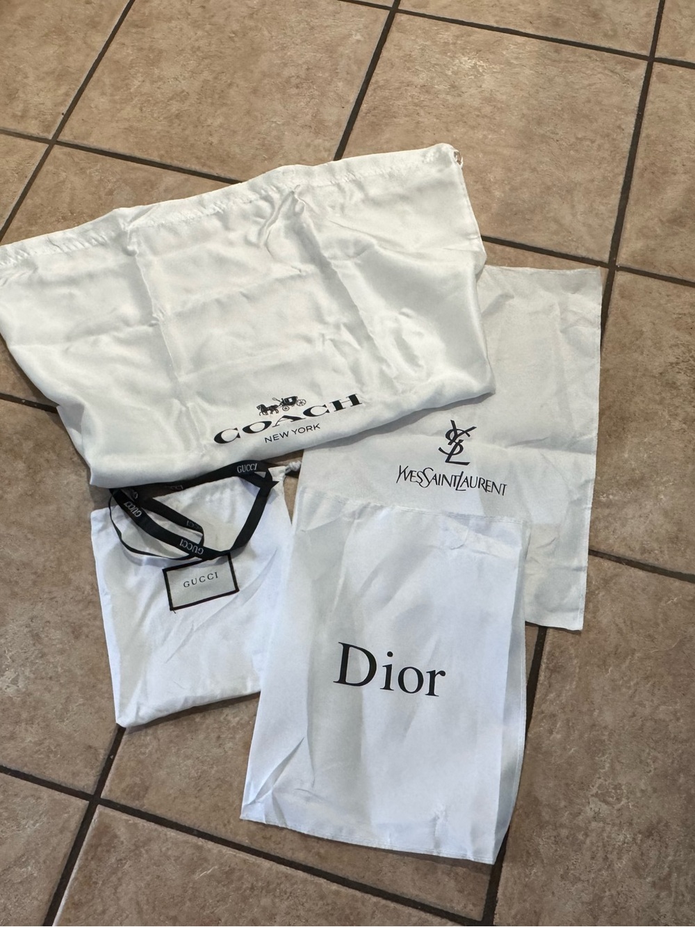 Gucci White Dust Bag with Black Logo Accents